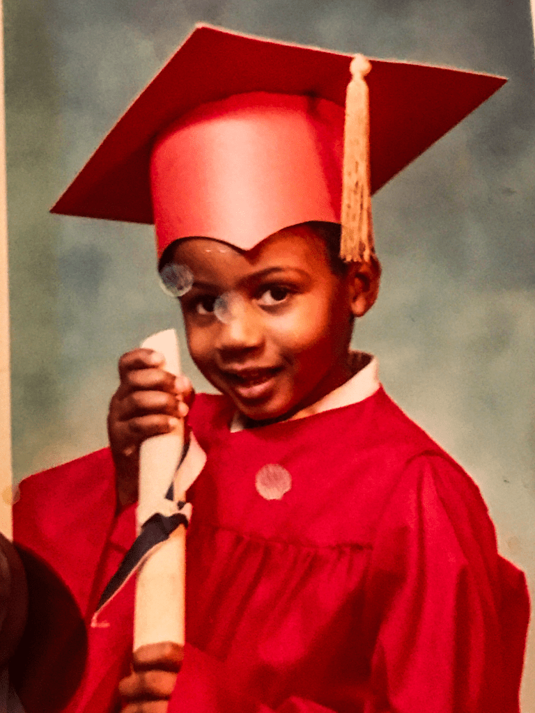 Edith Clarice Hymes, my mother holding a picture of me as a child after I was promoted from preschool.